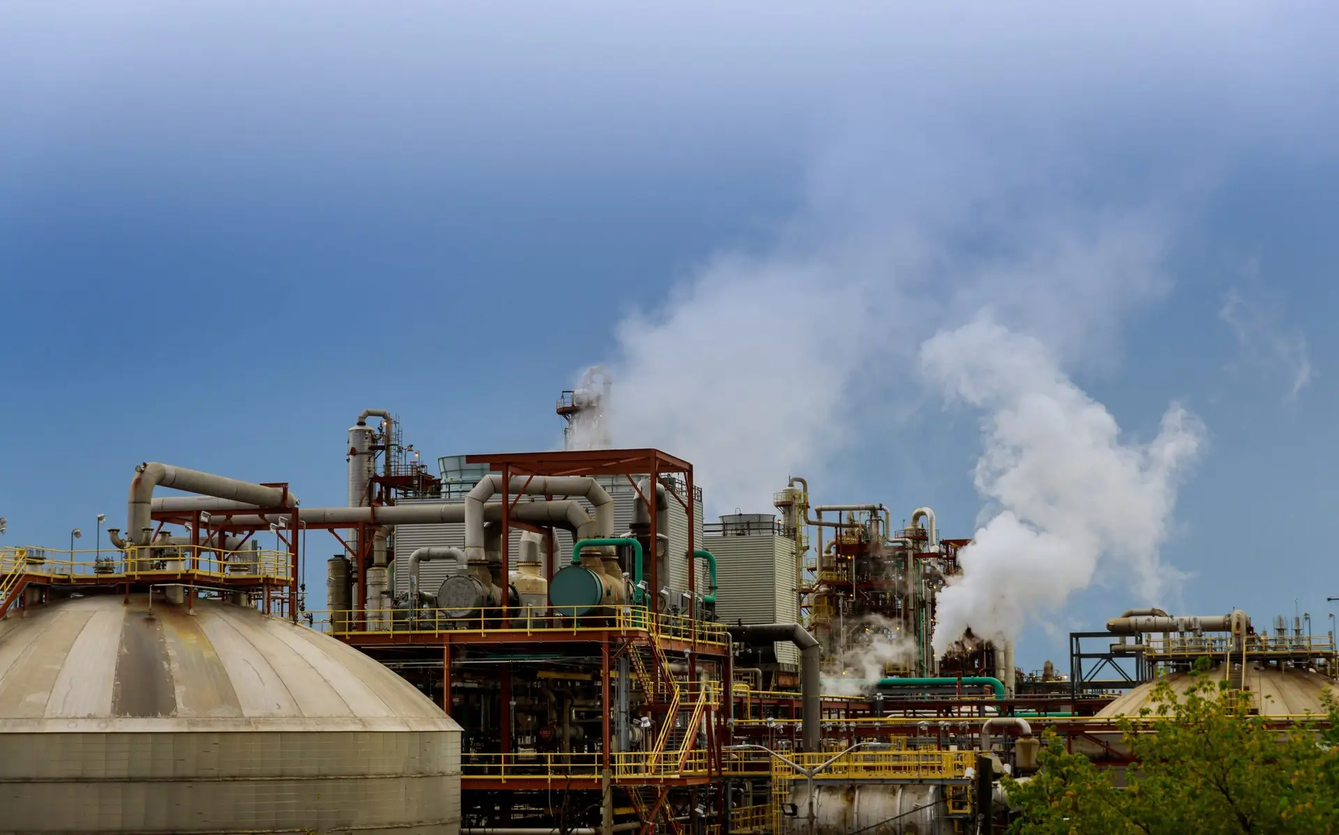 view oil gas industrial refinery plant from industry zone
